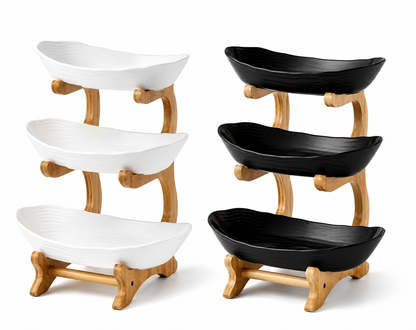 3-Tier Wooden Fruit and Vegetable Basket