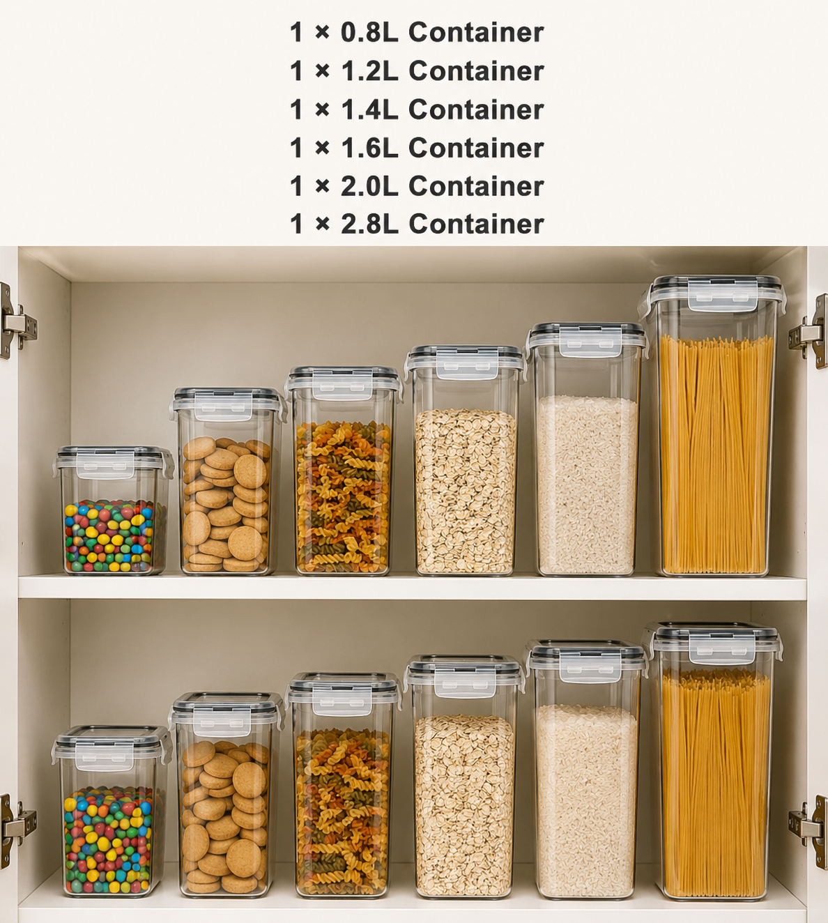 6 piece Airtight Food Storage Containers with Lids