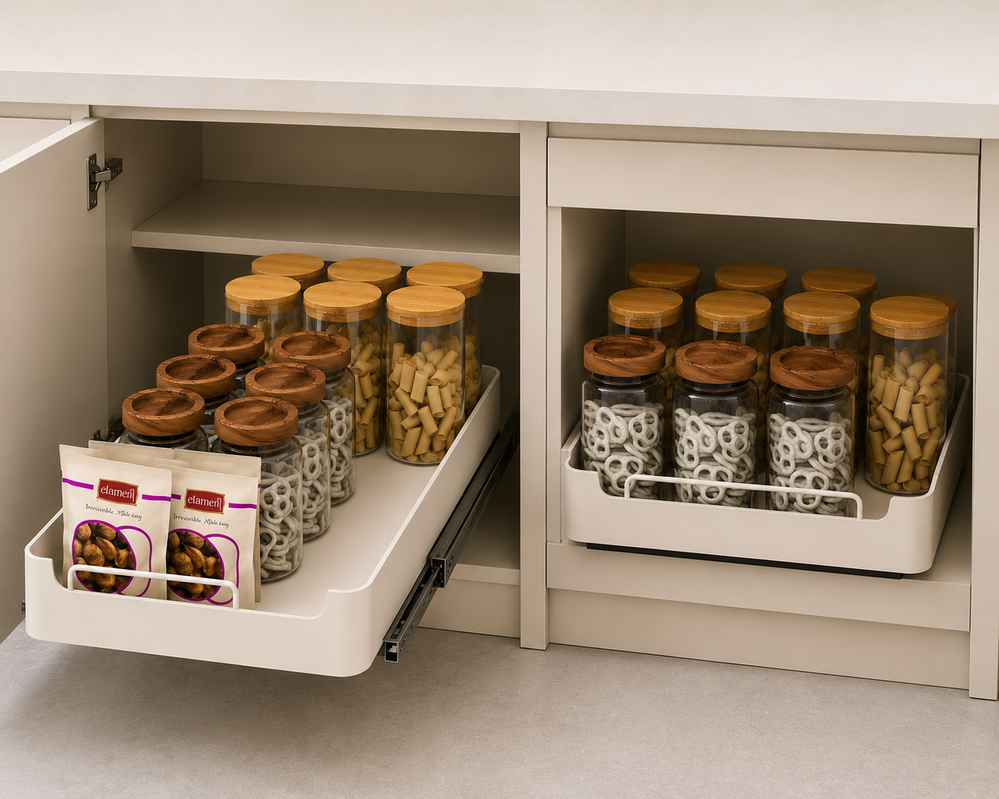 Pull-Out Storage Shelf - Smooth Pull-Out Design 30CM