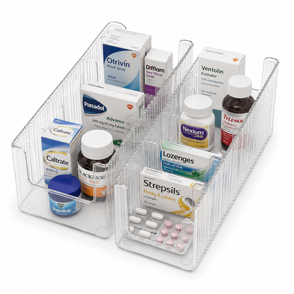 Four-compartment Large-capacity Transparent Household Medicine Storage Box