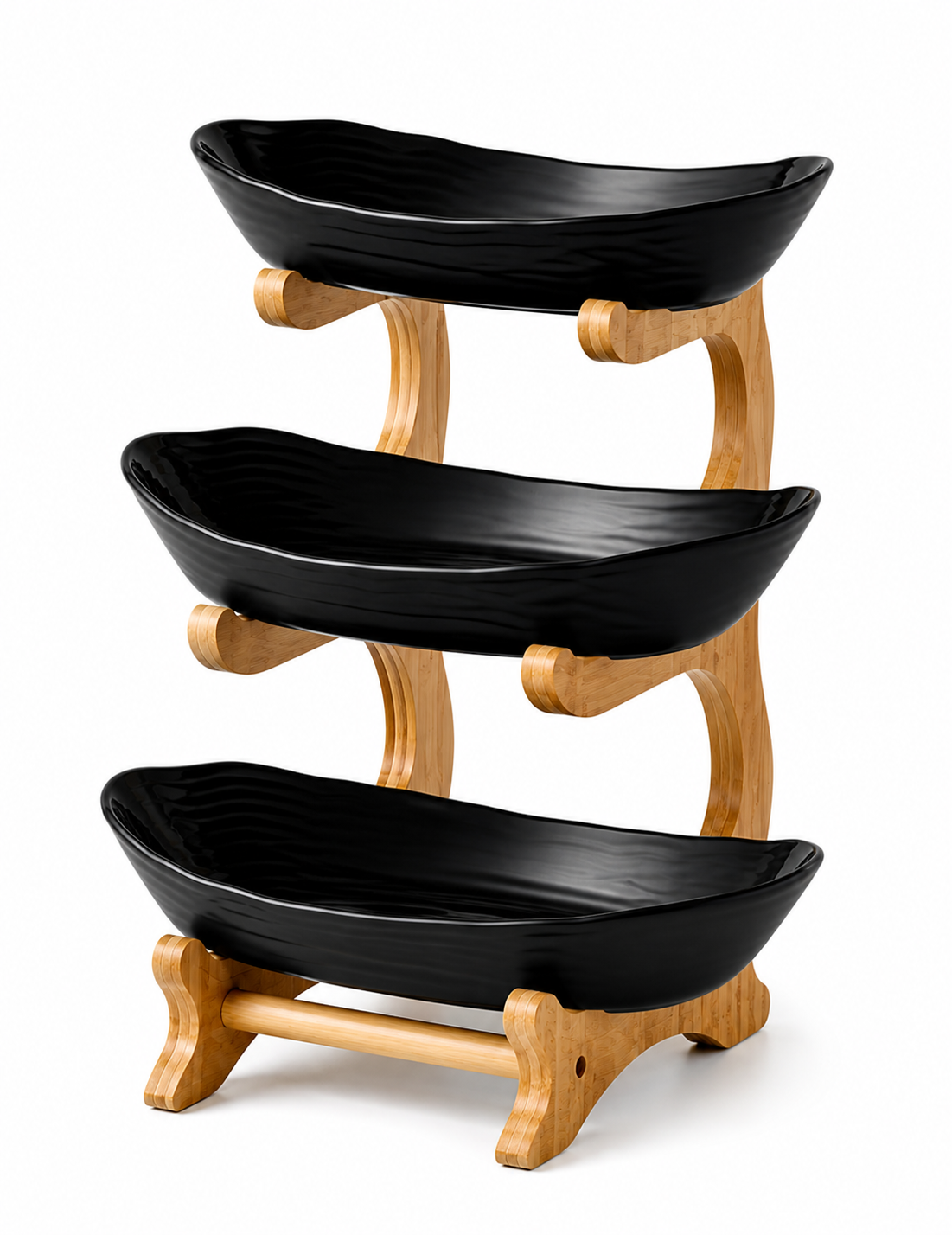 3-Tier Wooden Fruit and Vegetable Basket